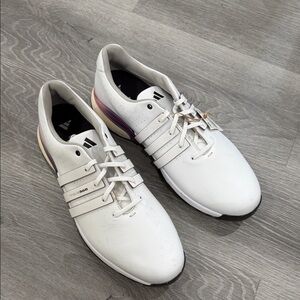 Adidas White and Purple Golf Shoes